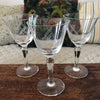 Lot de 3 verres à vin en cristal évasé gravé traits droits entrecroisés - Hello Broc