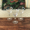 Lot de 3 verres à vin en cristal évasé gravé traits droits entrecroisés - Hello Broc