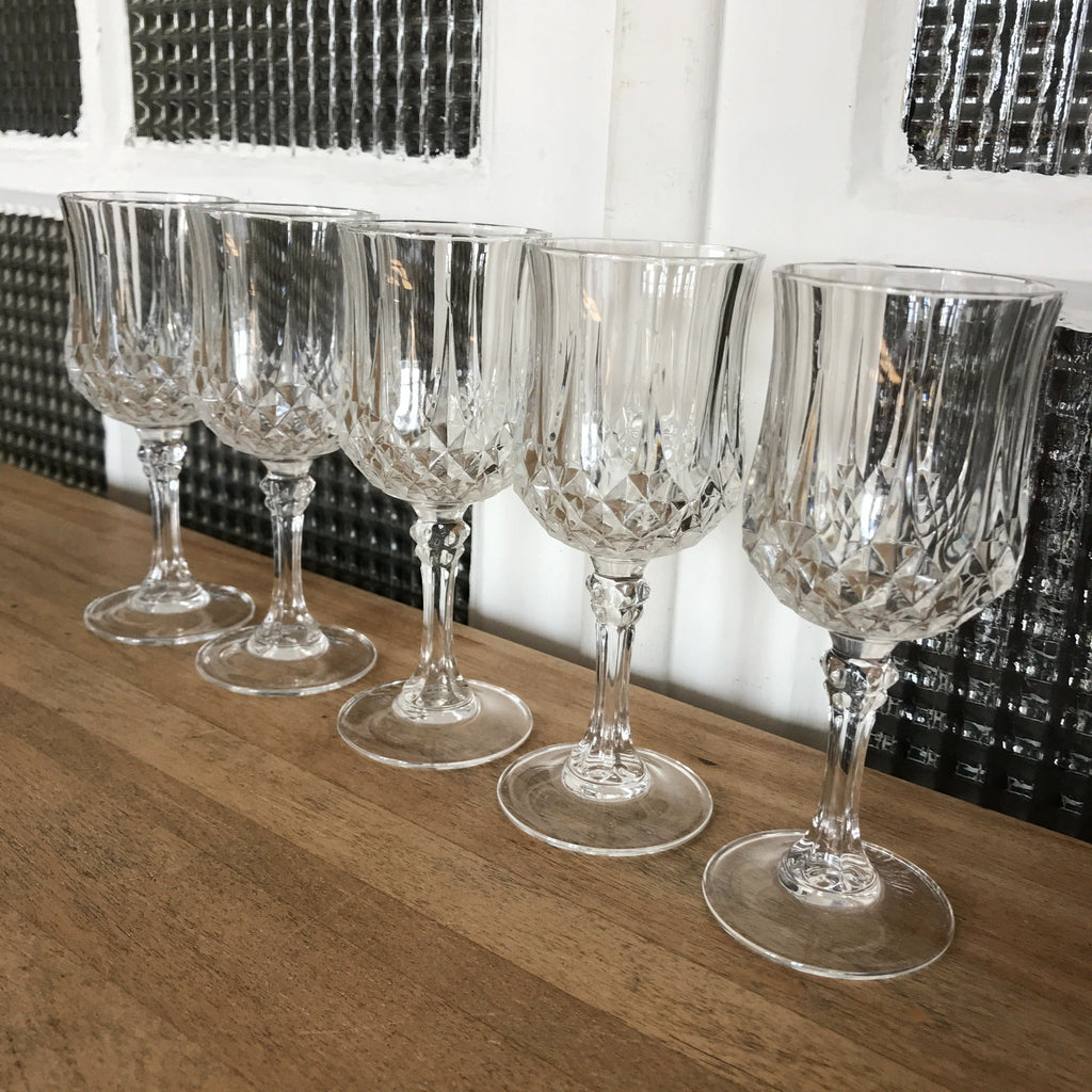 Lot de 5 verres à vin blanc Cristal d'Arques modèle Longchamp - Hello Broc