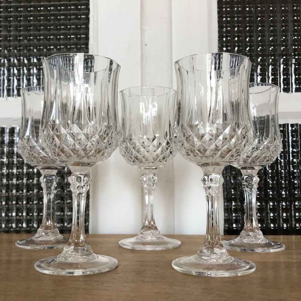 Lot de 5 verres à vin blanc Cristal d'Arques modèle Longchamp - Hello Broc