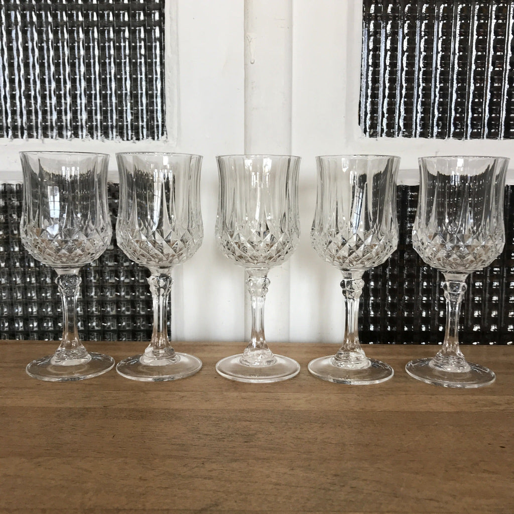 Lot de 5 verres à vin blanc Cristal d'Arques modèle Longchamp - Hello Broc