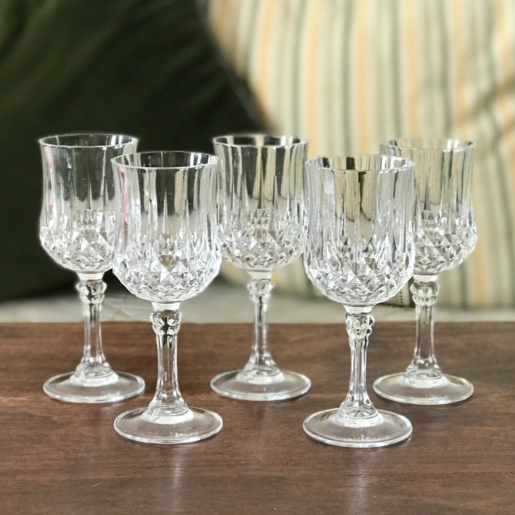 Lot de 5 verres à vin blanc Cristal d'Arques modèle Longchamp - Hello Broc