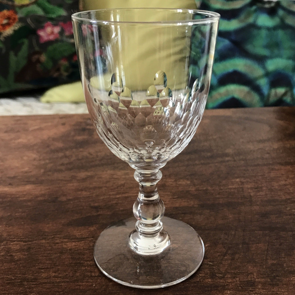 Lot de 5 verres à vin cuit ou à porto en cristal de Baccarat modèle Richelieu jambe balustre - Hello Broc