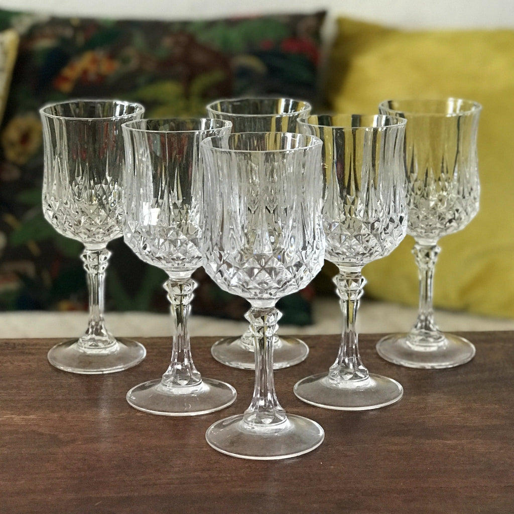 Lot de 6 verres à vin 23 cl en Cristal d'Arques modèle Longchamp - Hello Broc