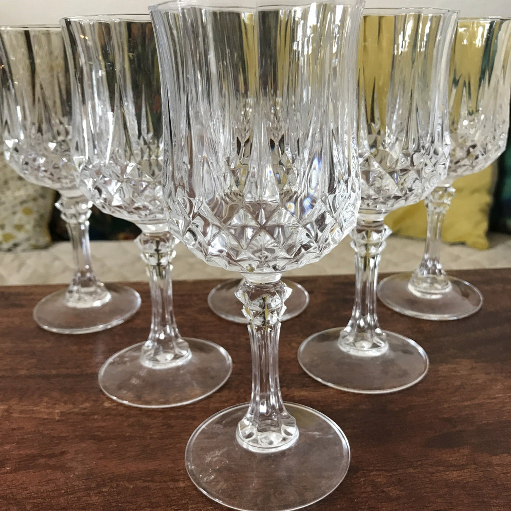 Lot de 6 verres à vin 23 cl en Cristal d'Arques modèle Longchamp - Hello Broc