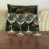 Lot de 4 verres à vin sur pied décorés d'une boule verte et blanche sous la coupe Arc France - Hello Broc