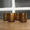 Lot de 4 verres à whisky en verre moulé ambré - Hello Broc