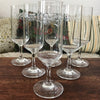 Lot de 6 flûtes à champagne en cristal gravé motif fleurs - Hello Broc