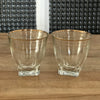 Lot de 2 petits verres à eau liserés dorés base carrée - Hello Broc