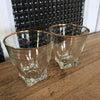 Lot de 2 petits verres à eau liserés dorés base carrée - Hello Broc