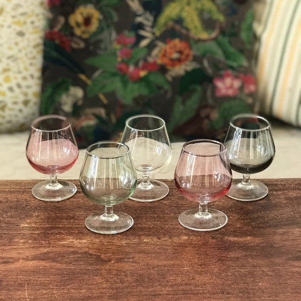 Ensemble de 5 verres à cognac multicolores - Hello Broc