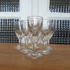 Lot de 6 petits verres anciens sur pied en verre soufflé forme ovoïde effet torsadé - Hello Broc