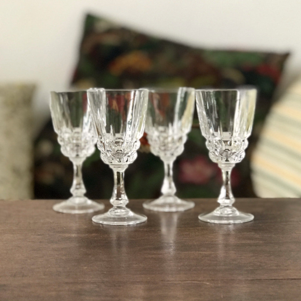 Lot de 4 verres à liqueur ou apéritif Cristal d'Arques modèle Pompadour - Hello Broc