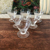 Lot de 6 verres à digestif en cristal moulé et gravé années 60 / 70 - Hello Broc