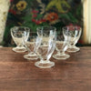 Lot de 6 verres à digestif en cristal moulé et gravé années 60 / 70 - Hello Broc