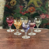 Ensemble de 6 verres ballons à liqueur multicolores en verre soufflé de Murano - Hello Broc