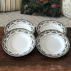 Lot de 4 assiettes creuses Faïencerie Onnaing Terre de Fer décor Roses - Mousses - Hello Broc