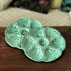 Paire d'assiettes à coquillages ou fruits de mer turquoise en faïence de Gien - 8 lots en stock - Hello Broc