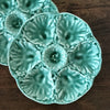 Paire d'assiettes à coquillages ou fruits de mer turquoise en faïence de Gien - 8 lots en stock - Hello Broc