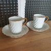 Ensemble de 2 tasses à café et 2 sous-tasses en porcelaine Haviland modèle Torse - 5 lots en stock - Hello Broc