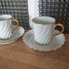 Ensemble de 2 tasses à café et 2 sous-tasses en porcelaine Haviland modèle Torse - 5 lots en stock - Hello Broc