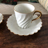 Ensemble de 2 tasses à café et 2 sous-tasses en porcelaine Haviland modèle Torse - 5 lots en stock - Hello Broc