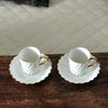 Ensemble de 2 tasses à café et 2 sous-tasses en porcelaine Haviland modèle Torse - 5 lots en stock - Hello Broc