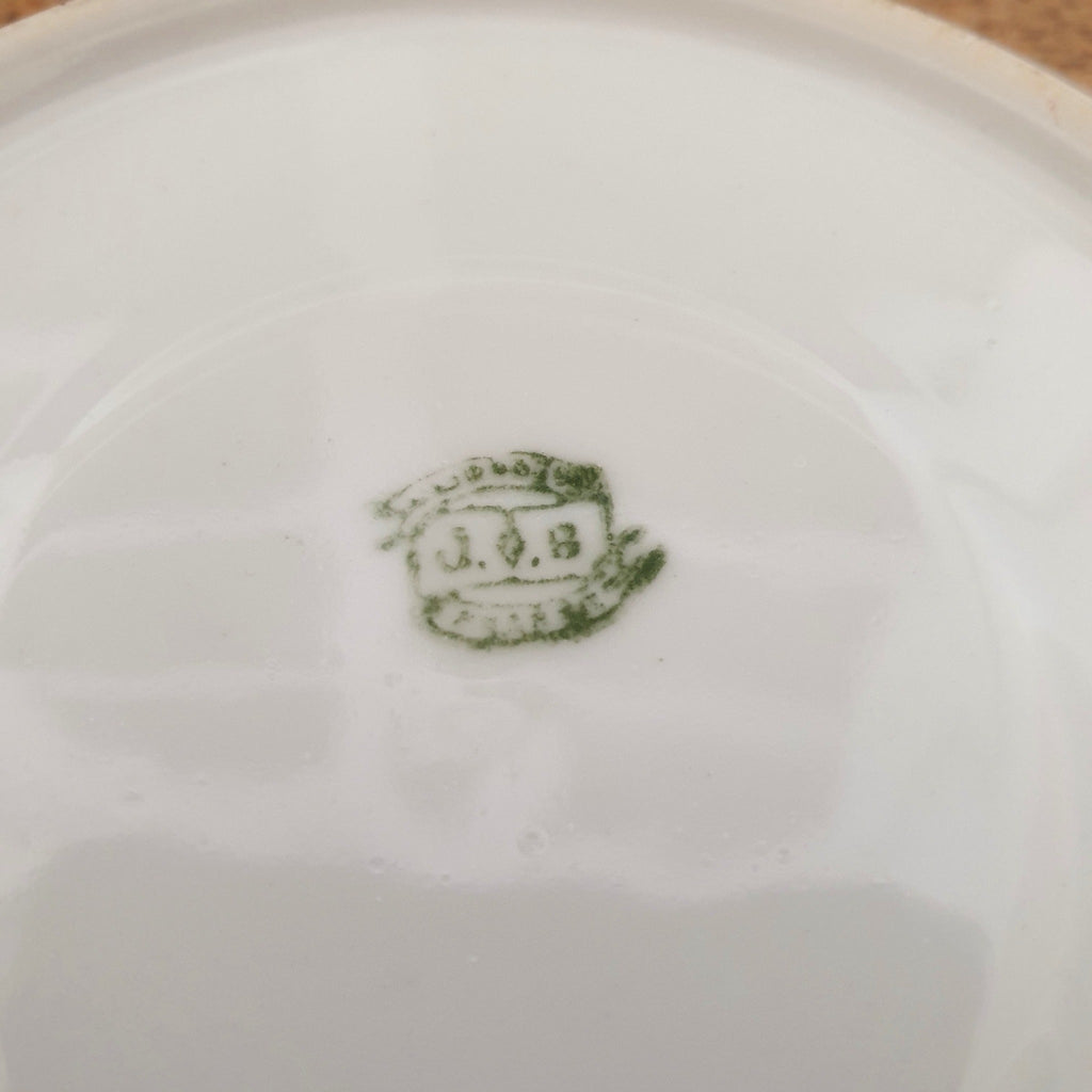 Lot de 5 tasses à thé bleu et 5 soucoupes coordonnées en porcelaine de Limoges - Hello Broc