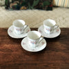 Lot de 3 tasses à café et 3 soucoupes coordonnées en faïence fine CGEC France - Hello Broc