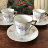 Lot de 3 tasses à café et 3 soucoupes coordonnées en faïence fine CGEC France - Hello Broc