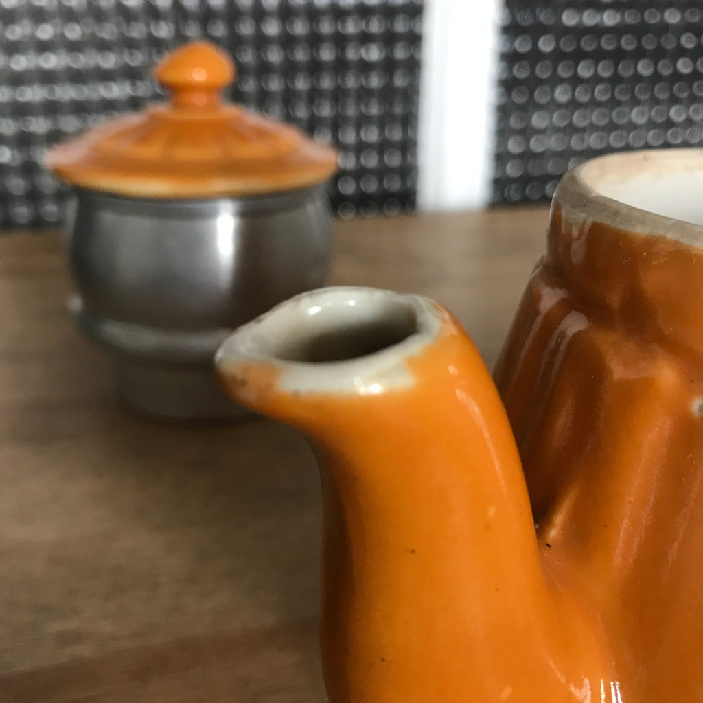 Cafetière ou théière individuelle en céramique orange avec filtre amovible - Hello Broc