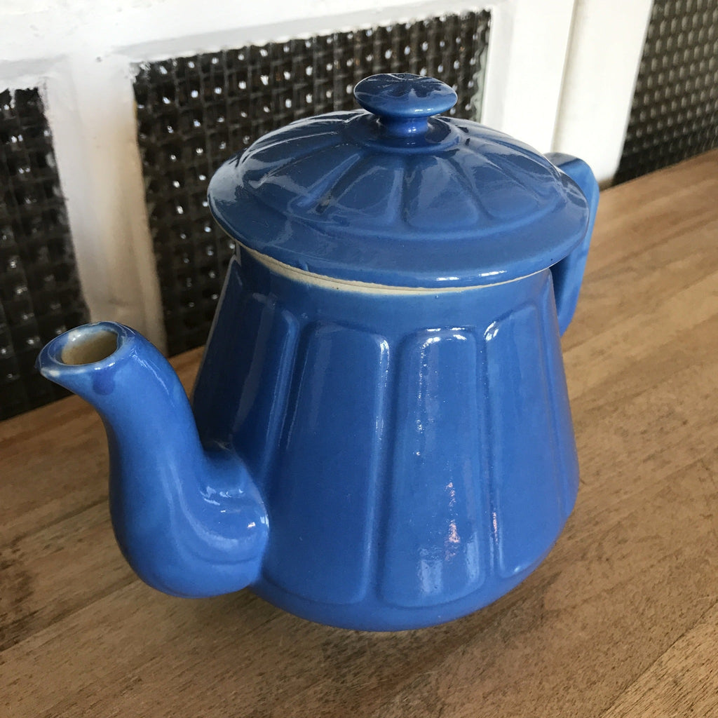 Grande théière cafetière en céramique bleue d'1 litre - Hello Broc