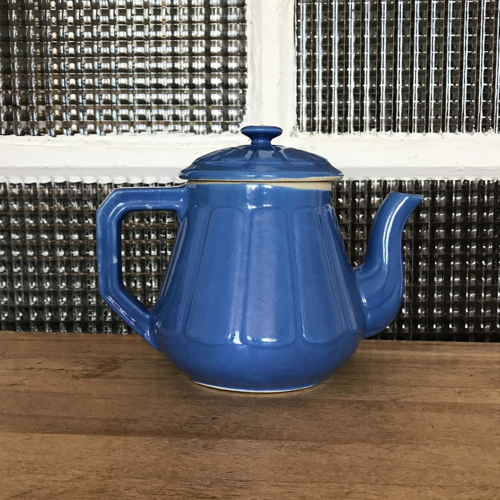 Grande théière cafetière en céramique bleue d'1 litre - Hello Broc