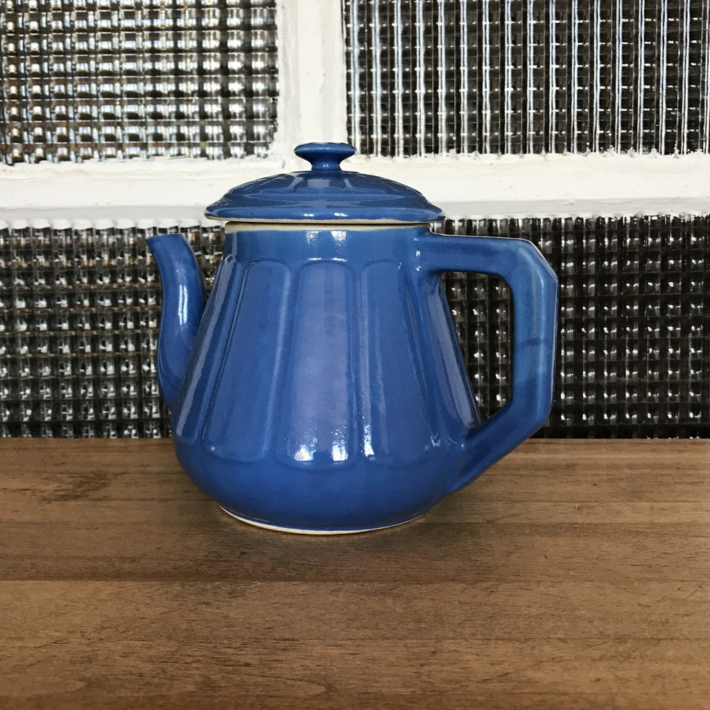 Grande théière cafetière en céramique bleue d'1 litre - Hello Broc