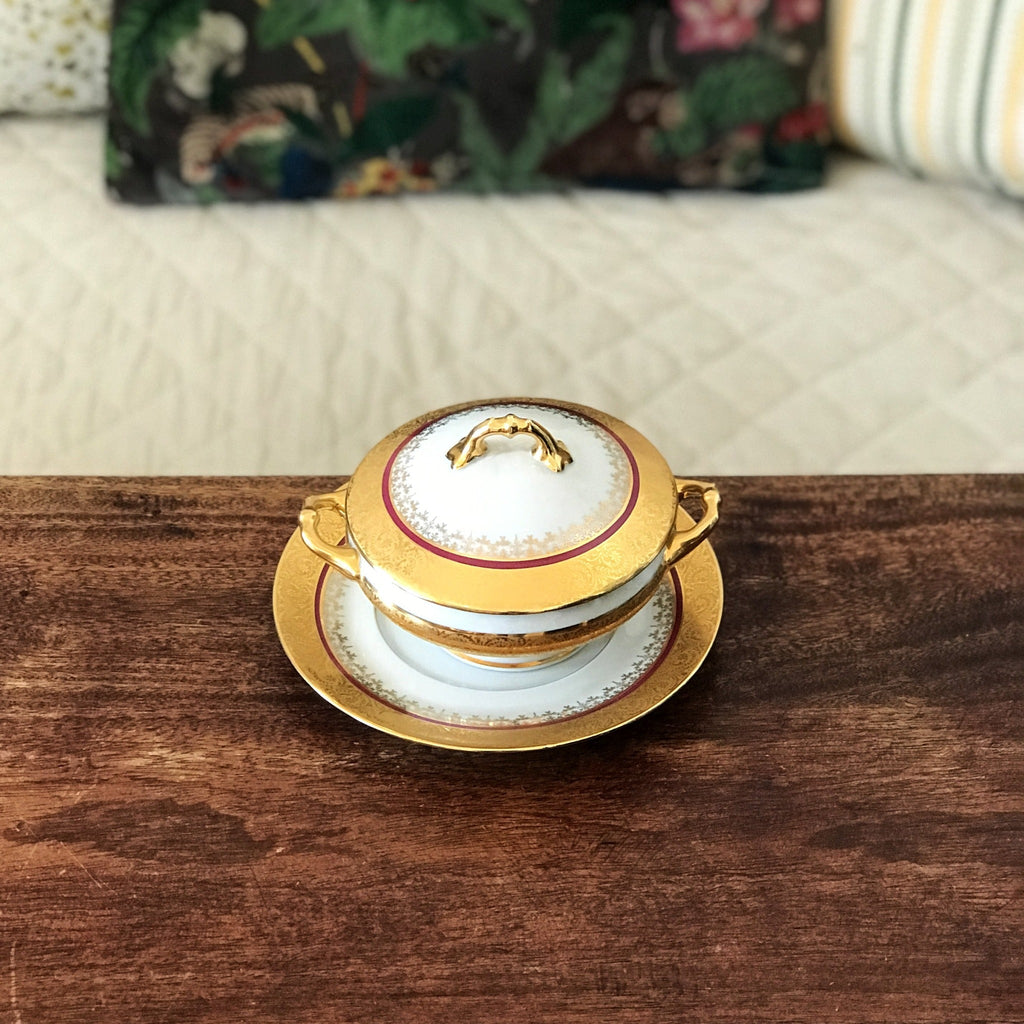 Sucrier et coupelle de service en Porcelaine de Limoges par Hello Broc brocante en ligne