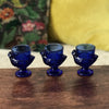 Lot de 3 coquetiers Arcopal en verre moulé bleu - Hello Broc