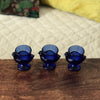 Lot de 3 coquetiers Arcopal en verre moulé bleu - Hello Broc