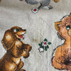 Coupon de tissu vintage pour enfant impression animaux 160 x 120 cm autour de 1980 par Hello Broc brocante en ligne