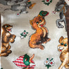 Coupon de tissu vintage pour enfant impression animaux 160 x 120 cm autour de 1980 par Hello Broc brocante en ligne