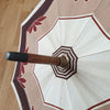 Grand parapluie vintage motifs rayures et feuilles - Hello Broc