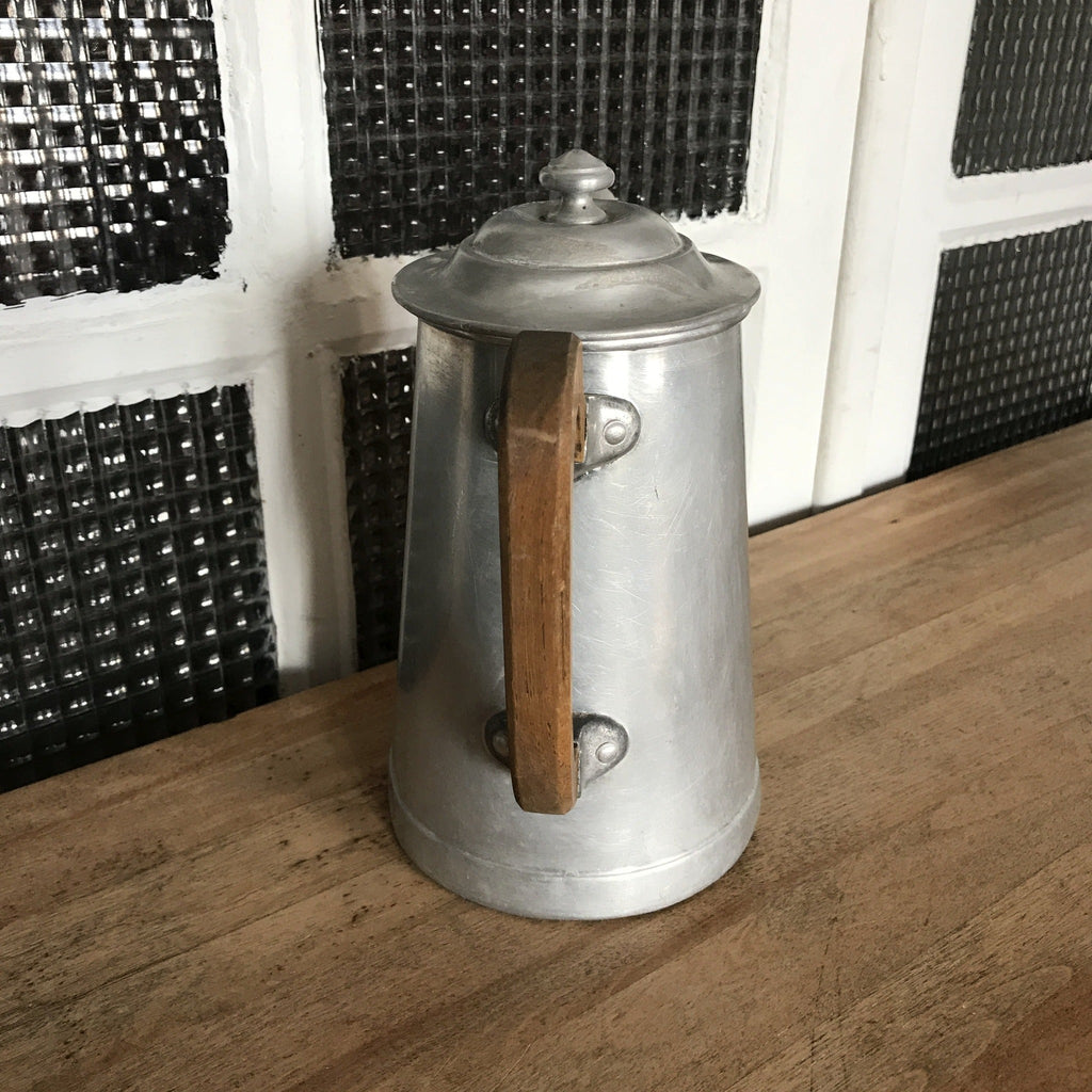 Cafetière en aluminium manche en bois - Hello Broc