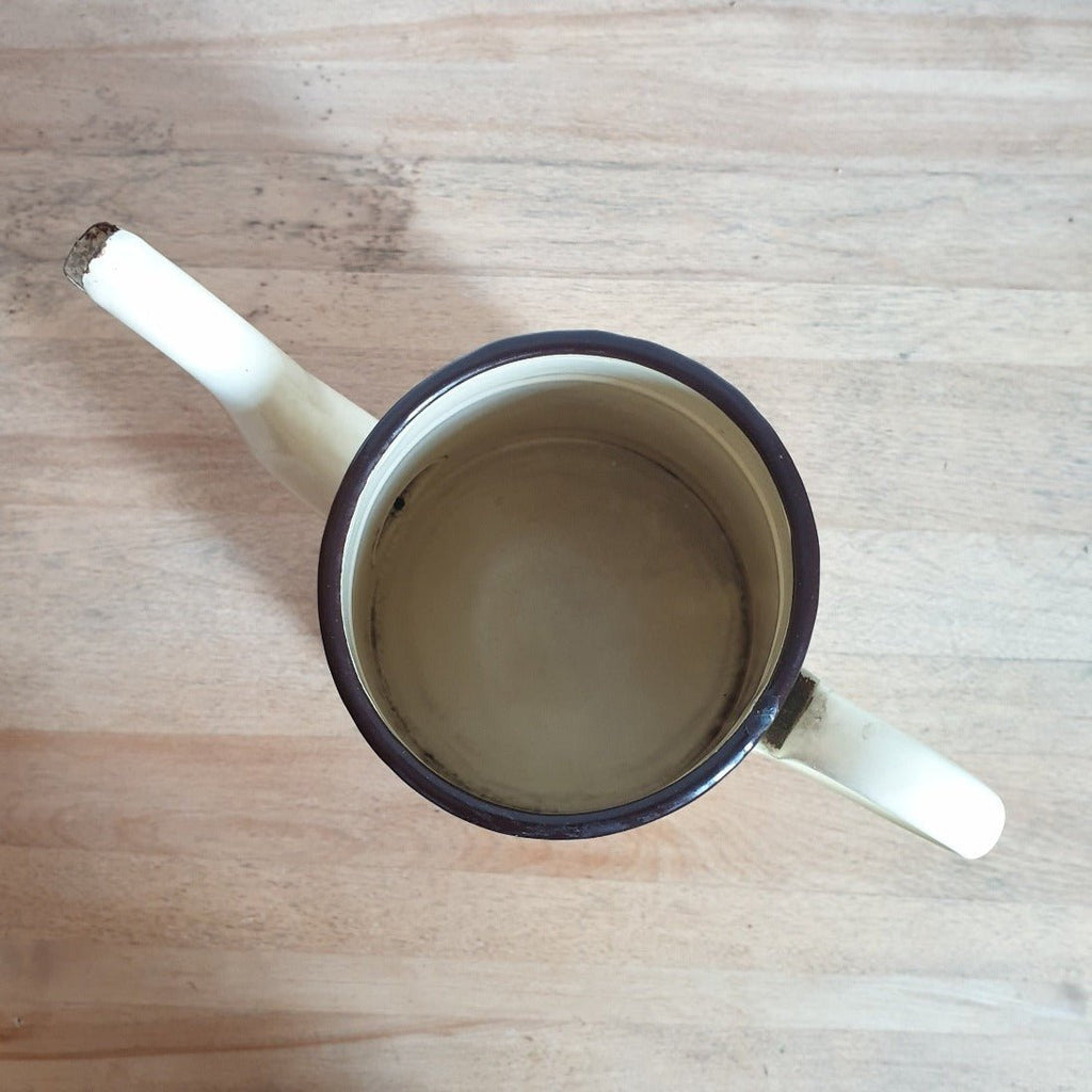 Cafetière en métal émaillé crème sans couvercle - Hello Broc