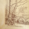 Dessin au crayon de Louis Daran daté de 1924 - vue du château de Pau - Hello Broc
