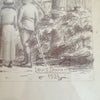 Dessin au crayon de Louis Daran daté de 1924 - vue du château de Pau - Hello Broc