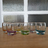 Ensemble de 6 verres à shooter en verre moulé à fond coloré - Hello Broc