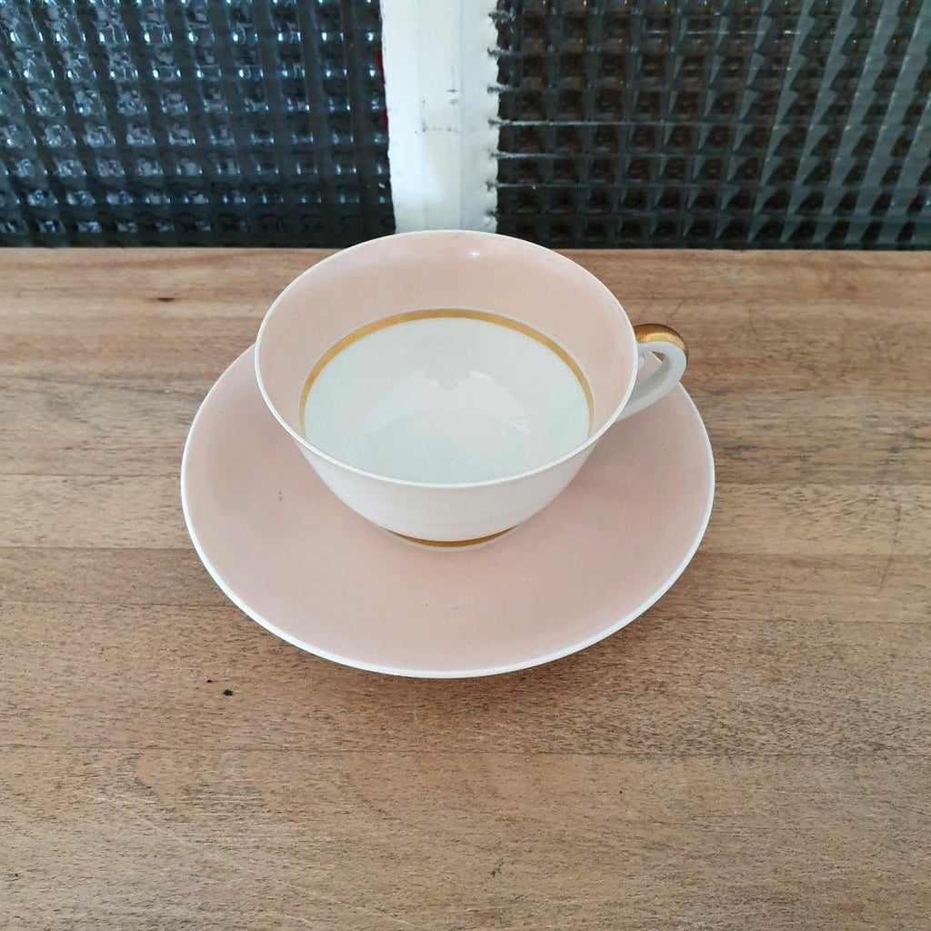 Ensemble tasse à thé et soucoupe en porcelaine de Limoges - 4 en stock - Hello Broc