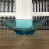 Grand saladier style Art Déco en verre moulé bleu - Hello Broc