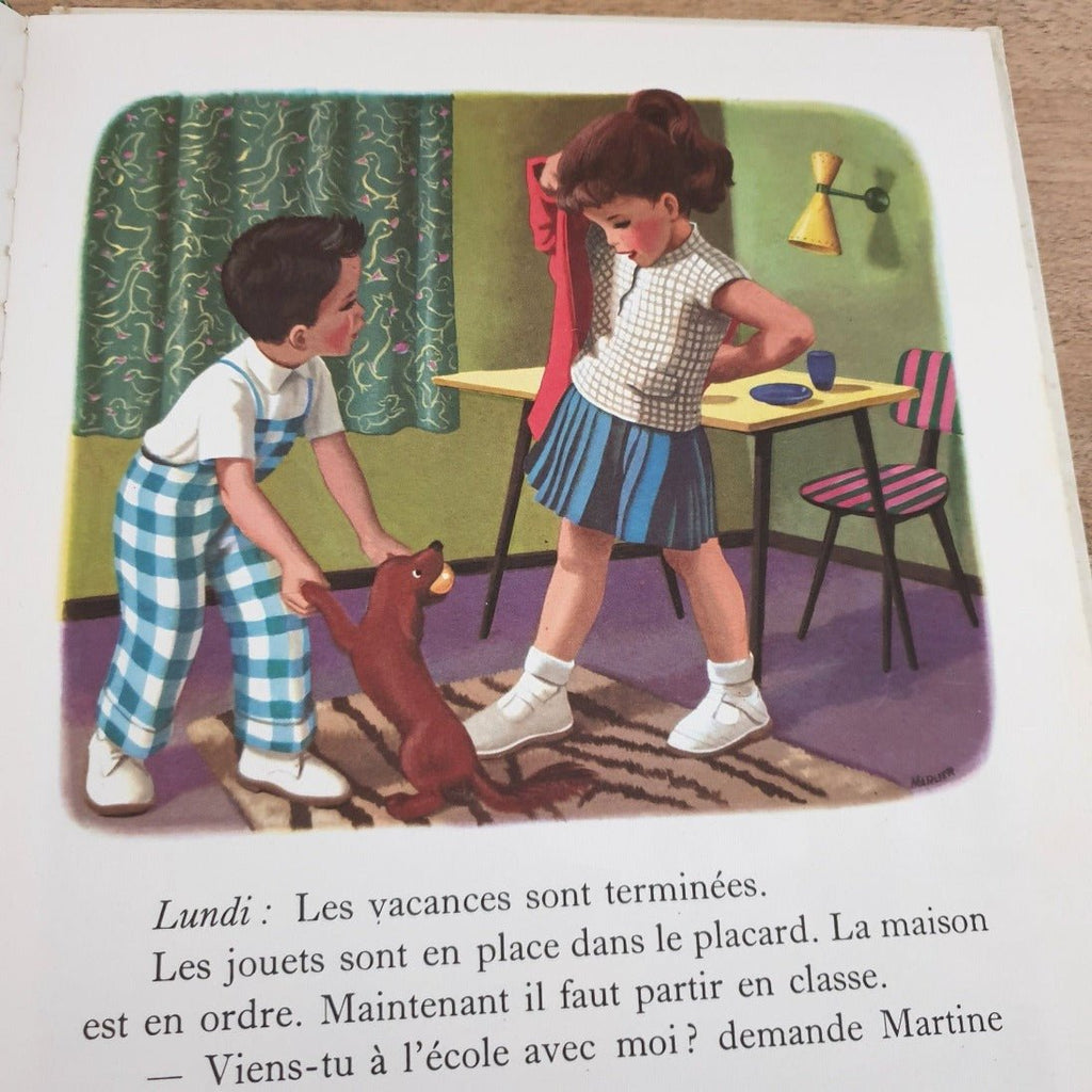 Livre illustré pour enfant Martine à l'école 1969 - Hello Broc