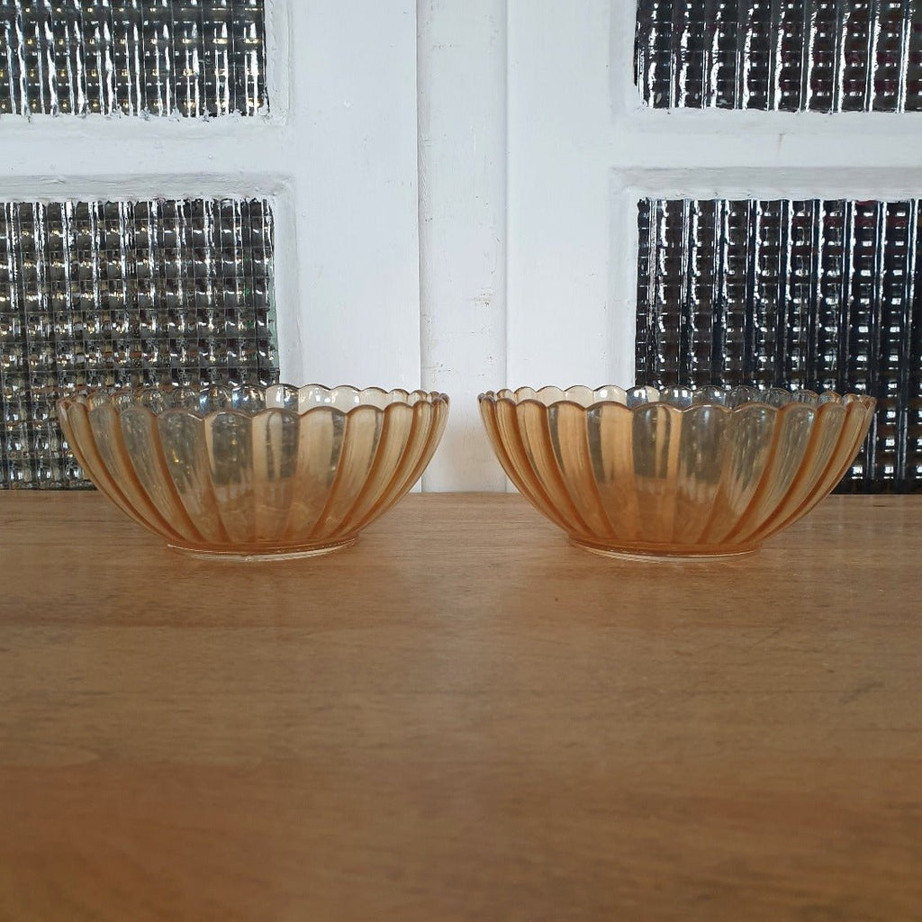 Lot de 2 coupelles en verre moulé nacré jaune / orange Huilor - Hello Broc