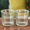 Lot de 2 pots anciens à confiture en verre soufflé moulé 375 ml par Hello Broc brocante en ligne